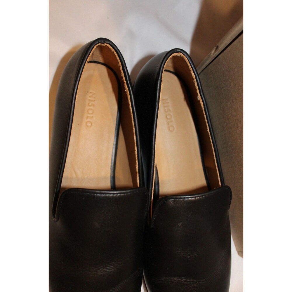 Nisolo Women's Everyday Black Leather Flats Loafers Slip On NIB $200 - Picture 6 of 10